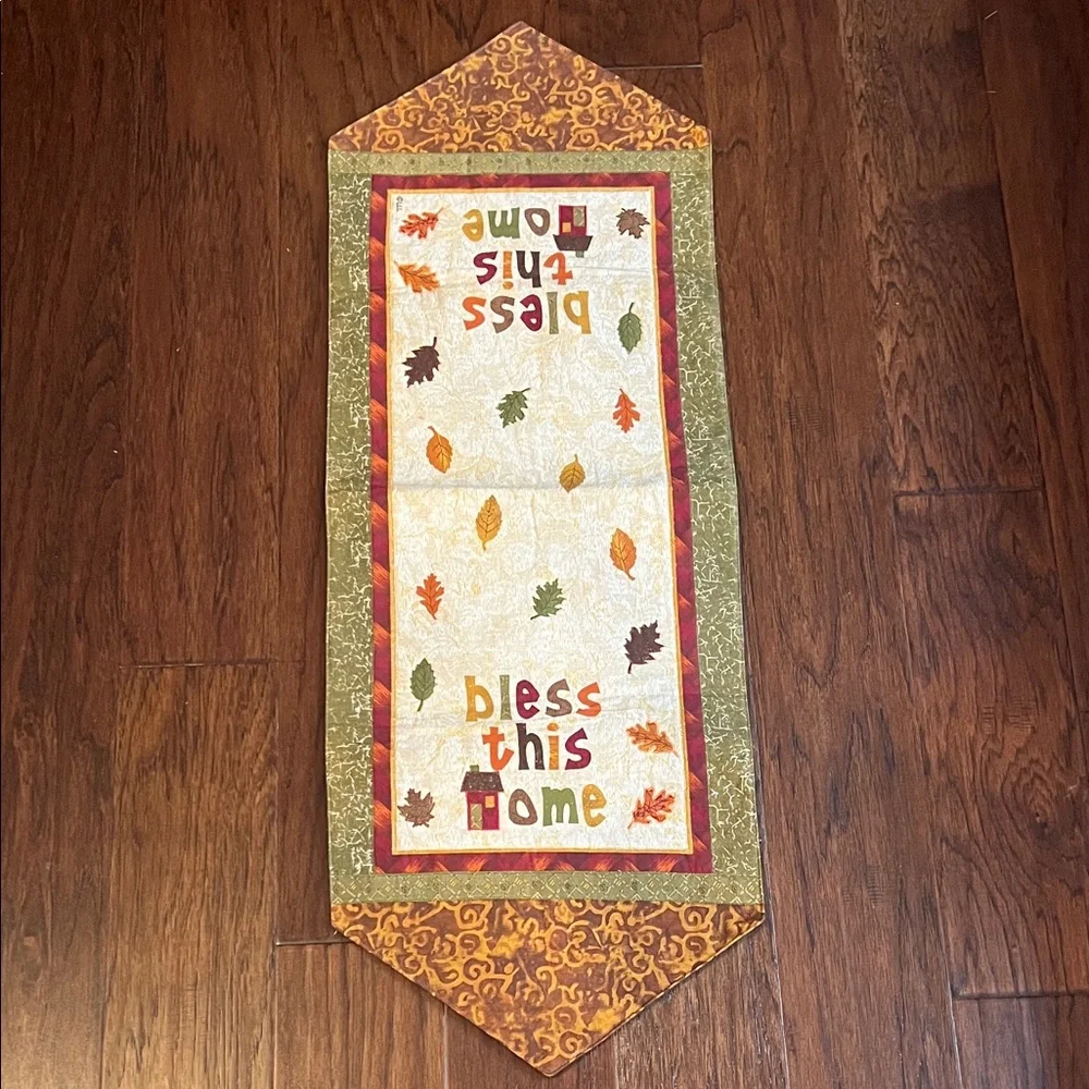 Autumn Table Runner with Bless This Home Design